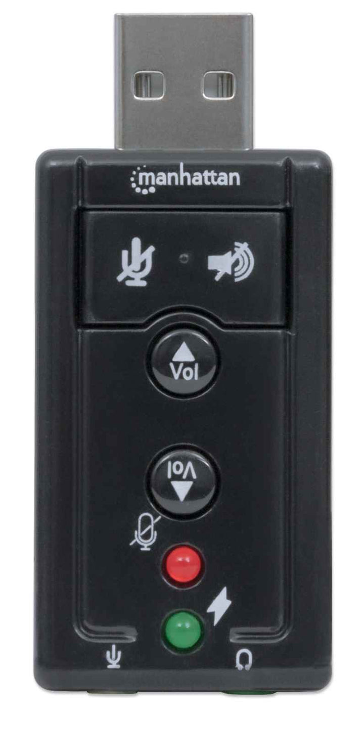 Adaptador de sonido 3-D 7.1 USB de alta velocidad Manhattan 152341