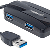 Hub USB 3.0 SuperSpeed y Lector/Grabador de Tarjetas Manhattan - 163590