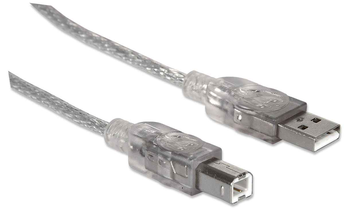 Cable Usb Manhattan V2.0 A-b 5.0m Plata Manhattan - 345408