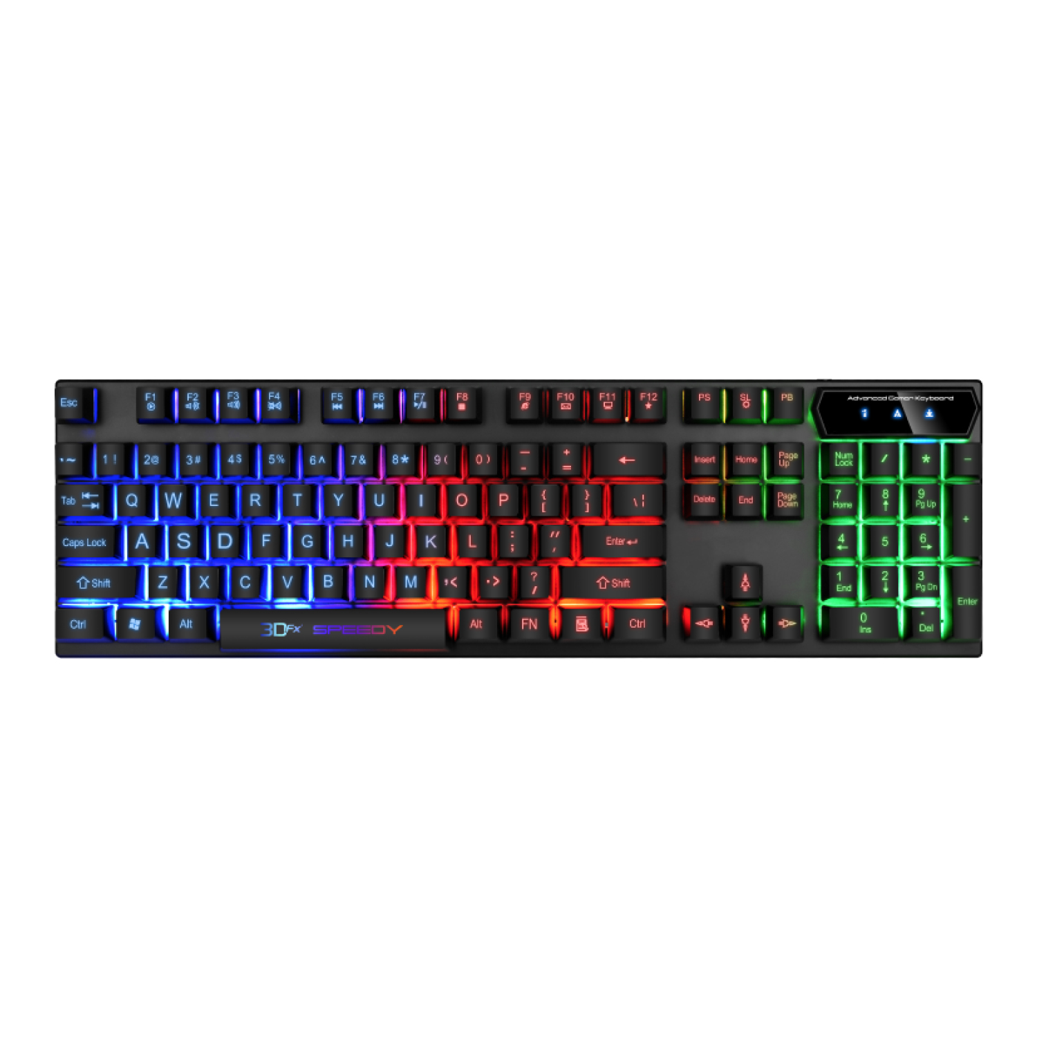 Teclado Gamer 3DFX Speeedy LED RGB 1.4 mts - 9080