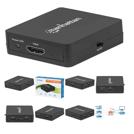 Video Splitter HDMI de 2 puertos, 1080p Manhattan 207652