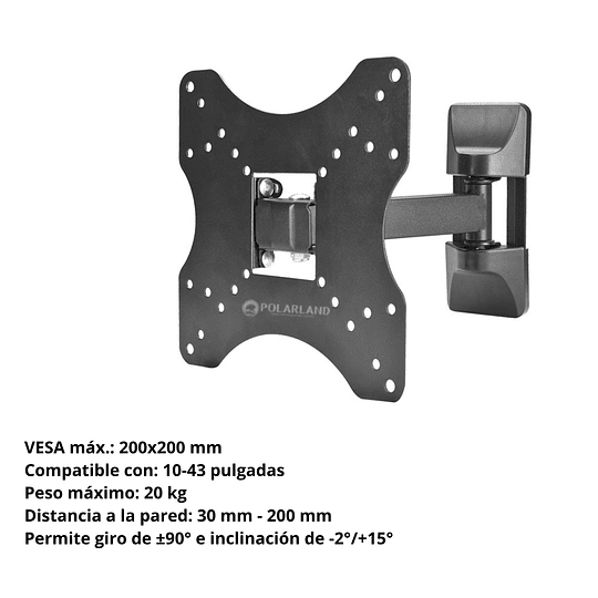 Soporte Para Televisor De Brazo 10 - 43 / Polarland Pfm200