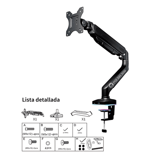  Soporte Para Monitor Gamers Rgb / Polarland Pga9-s