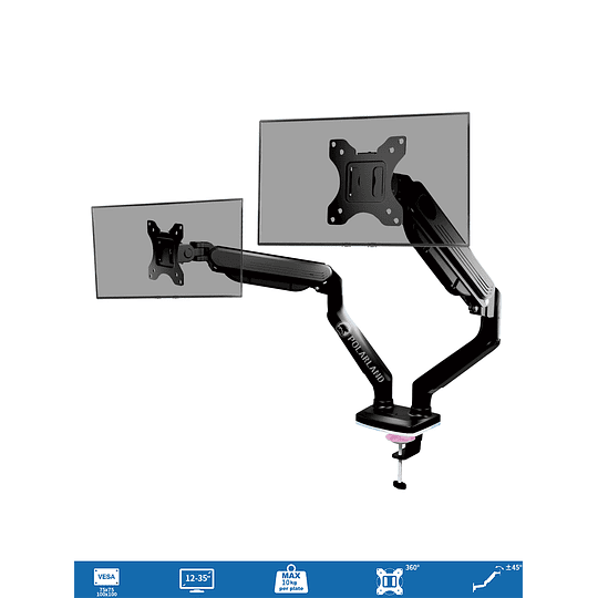Soporte Para Monitor Dos Pantallas / Polarland Pga9-d