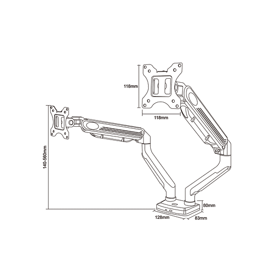 Soporte Para Monitor Dos Pantallas / Polarland Pga9-d