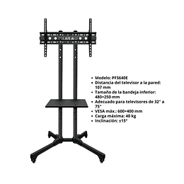 Soporte De Suelo Movil Para Tv 32 - 75 / Polarland Pfs640e