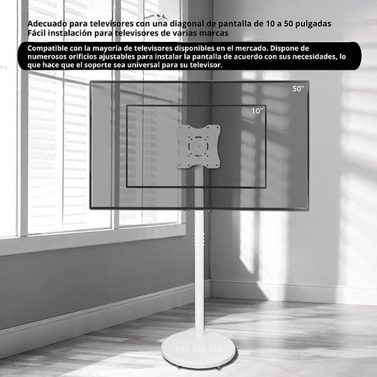 Soporte Para Tv De Piso Movible Minimalista / Polarland PMT50