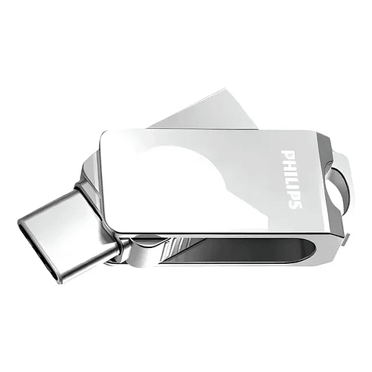 Pendrive Philips 25 Gb 2 En 1 USB Tipo C Color Gris