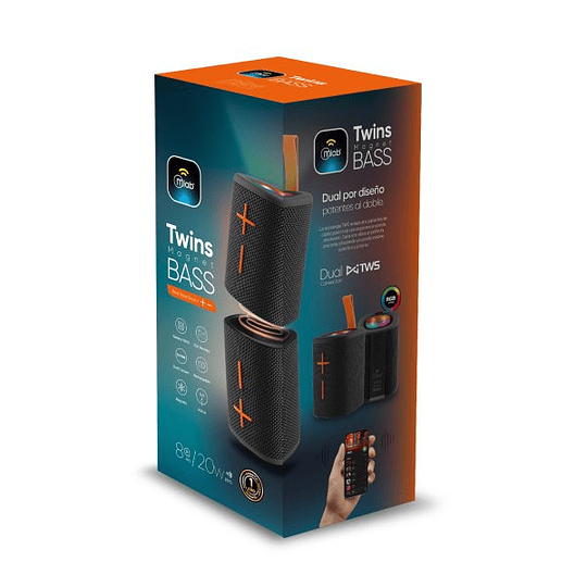 Parlante Bluetooth Twins Magnet Bass Tws Mlab 9688 - 9687