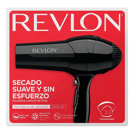Secador Control Frizz Color Negro / Revlon 10161 