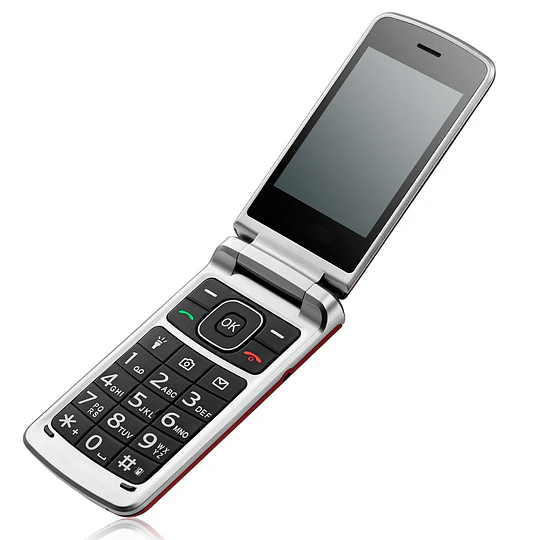 Celular Senior Clamshell Rojo Y Negro / Fujita - Japan 