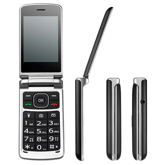 Celular Senior Clamshell Rojo Y Negro / Fujita - Japan 