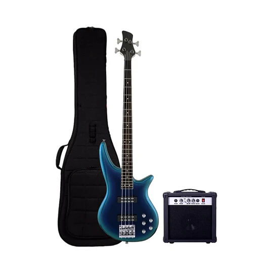 Bajo Eléctrico Azul + Amplificador 20w/ Fiddler FD-TEP4200B