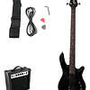 Bajo Eléctrico Negro + Amplificador 20w / Fiddler FD-CBA06B