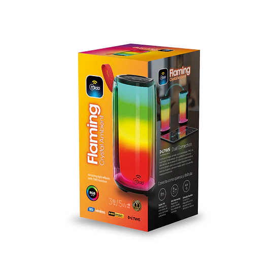 Parlante Bluetooth Luces Rgb Crystal Ambient / Mlab 9677