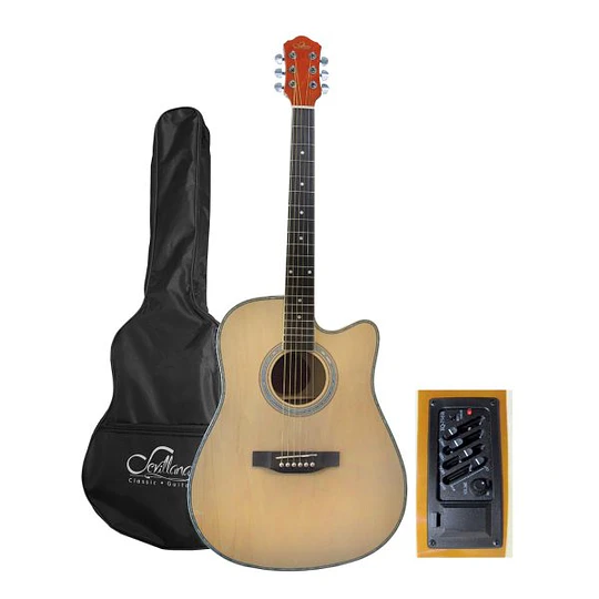 Guitarra Electroacústica 41″ –  Con Funda Corte Cataway – Color Natural 8462
