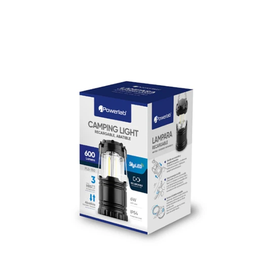 Lámpara Recargable 600 Lúmenes Encendido Automático  / Powerlab - 9720