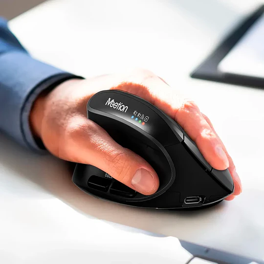 Ratón Vertical Btm008l Ergonómico Para Zurdos/ Meetion 10521 