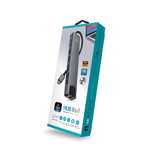 Hub Adaptador 8 En 1 Type - C A Rj45 / Mlab 10022