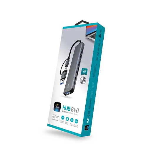 Hub Usb Tipo C 8 En 1 Adaptador Múltiple / Mlab 10021