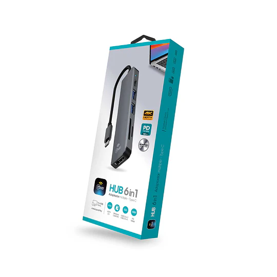 Hub 6 En 1 Adaptador Múltiple Tipo C Salida Hdmi/ Mlab 10020