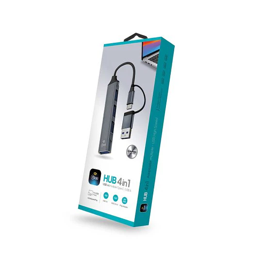 Hub Usb 4 En 1 Compatible Type C Y Usb A / Mlab 10019