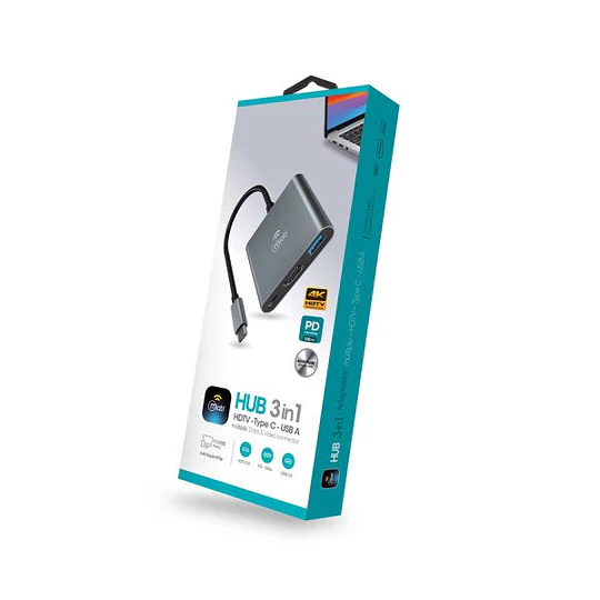 Hub Adaptador 3 En 1 Hdmi Type C Y Usb A / Mlab 10018