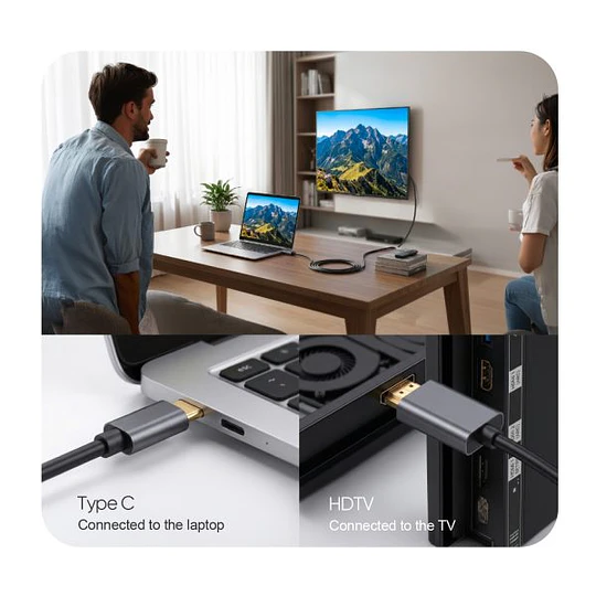 Adaptador De Video Hdmi A Usb Tipo C 1.5 Mts / Mlab 10017 