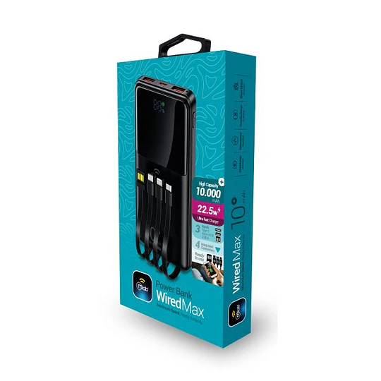 Cargador Power Bank Wired Max 10.000 Mah / Mlab 9656