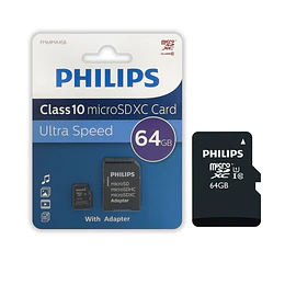 Tarjeta Memoria 64gb Philips Micro SD