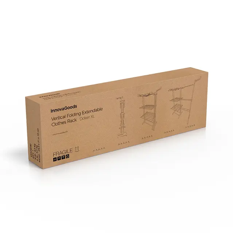 Estendal Dobrável Vertical Extensível com Rodas Dolver XL InnovaGoods - 30 Barras 8