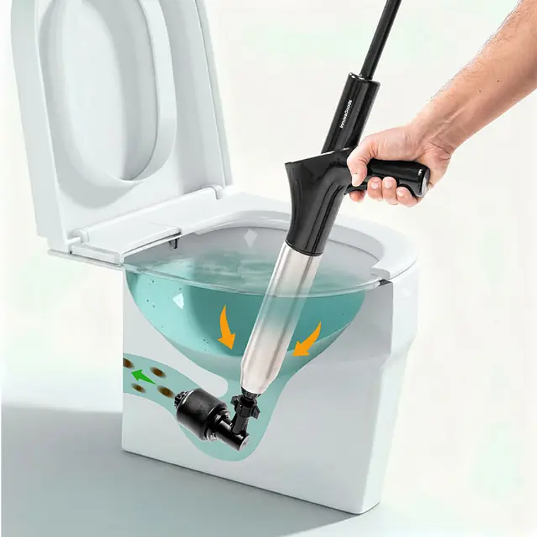 Desentupidor de Ar Comprimido JetPro: Pistola de Pressão 5 em 1 para Canos, Ralos e Tubos 1