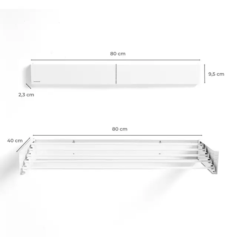 Estendal de Parede Retrátil Dryva 80: Dobrável e Extensível para Otimizar Espaço (Até 4m) 5