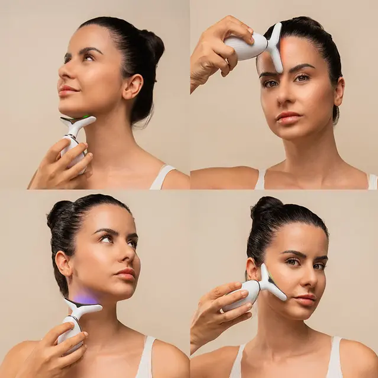 Massajador Facial Elétrico Selora: Reafirmante com LED EMS, Calor e 4 Funções para Rosto e Pescoço 6