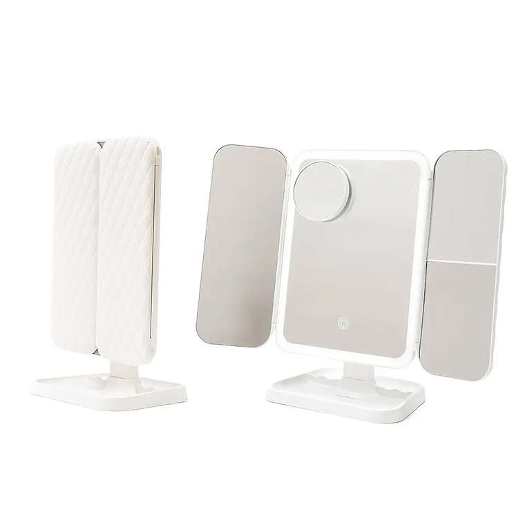 Espelho de Maquilhagem Triptico Miled: Recarregável, Ampliação 10X e Luz LED Ajustável com 3 Tons 6