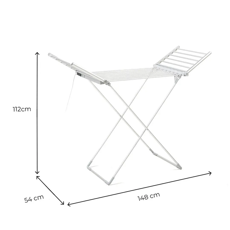 Estendal Elétrico Warmmat: Dobrável com Tela Touch, 230W, Temporizador e Controlo de Temperatura (20 Barras) 10