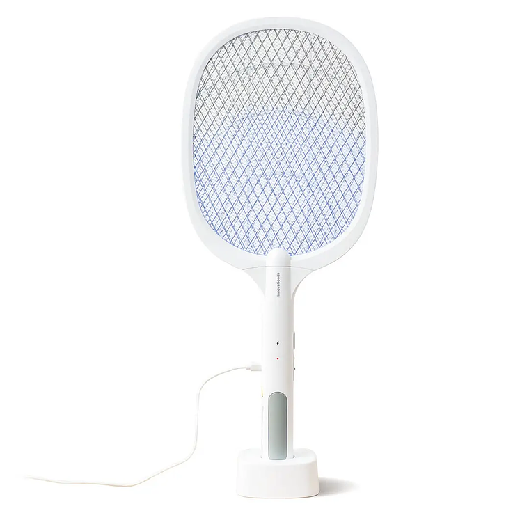 Raquete Mata-Insetos Elecfly 2 em 1: Recarregável, Luz UV Atraente e Choque 3000V para Interior e Exterior 5
