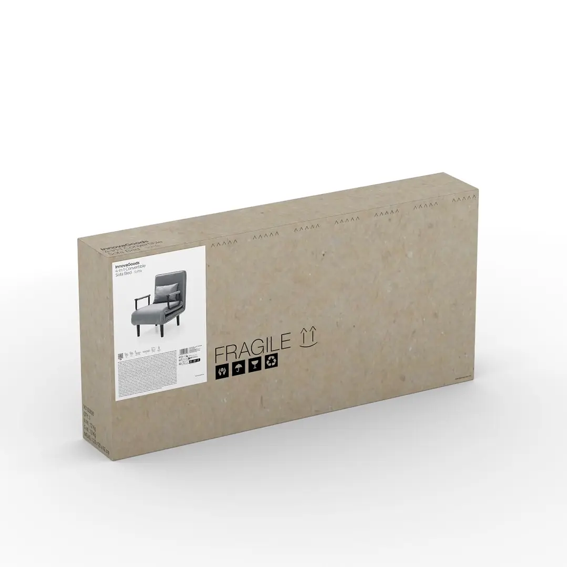 Sofá-Cama Individual Softfa 4 em 1: Conversível em Poltrona, Chaise Longue e Cama (Suporte 150kg) 13