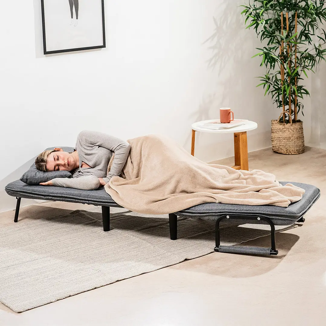 Sofá-Cama Individual Softfa 4 em 1: Conversível em Poltrona, Chaise Longue e Cama (Suporte 150kg) 8