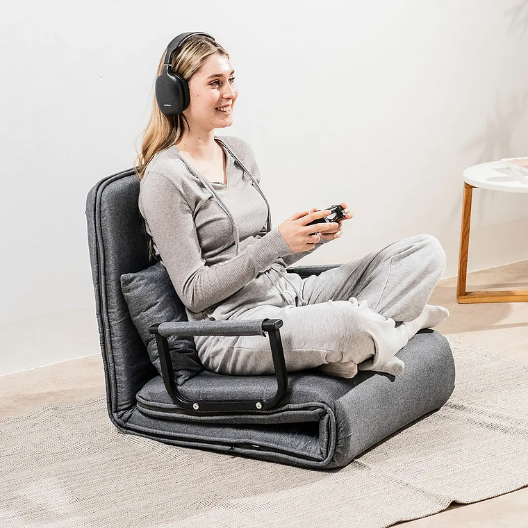 Sofá-Cama Individual Softfa 4 em 1: Conversível em Poltrona, Chaise Longue e Cama (Suporte 150kg) 4