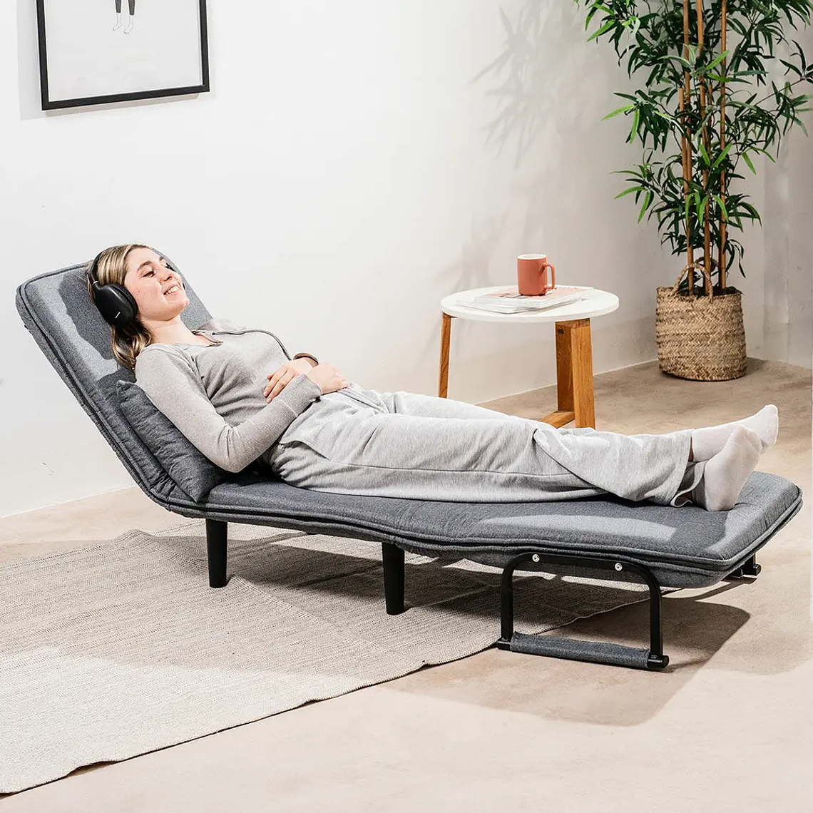 Sofá-Cama Individual Softfa 4 em 1: Conversível em Poltrona, Chaise Longue e Cama (Suporte 150kg) 3