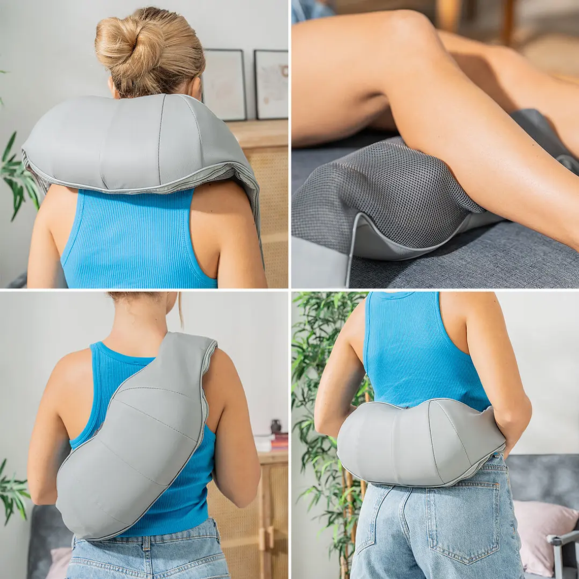 Massajador Shiatsu Pro-Massatsu: Recarregável, 3D para Pescoço, Costas e Lombar com Calor 3