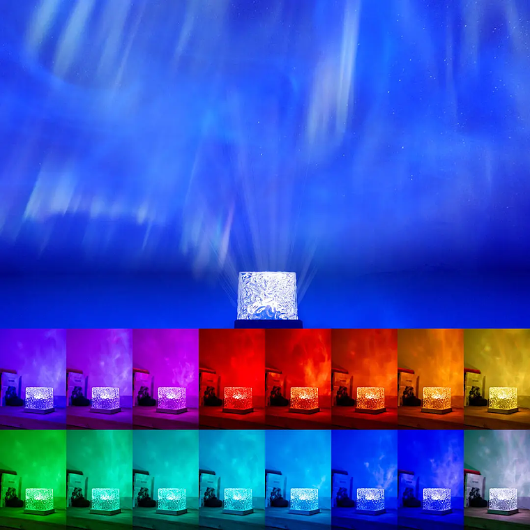 Projetor de Luz LED Boralamp: Auroras Boreais Recarregável, 8 Cores e Efeitos para Quarto 8