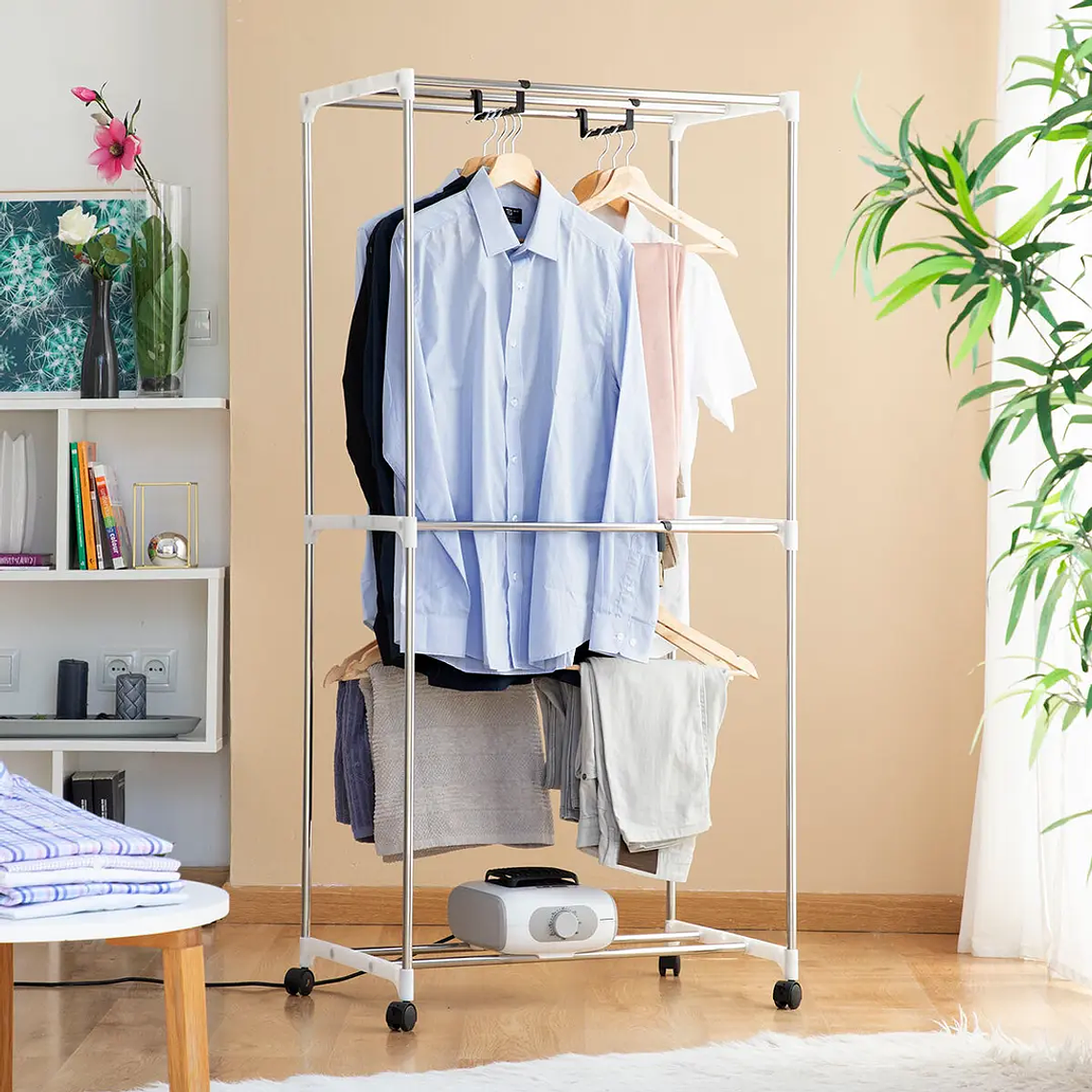 Secador Elétrico Portátil Dupledry Blue: 1200W, Temporizador, 15kg, Capa Lavável e Rodas (70x150cm) 4