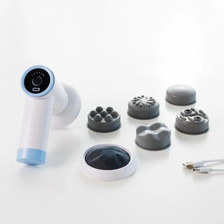 Pistola de Massagem Anticelulítica Cellygun: Recarregável, 6 Acessórios, 4 Velocidades e Luz LED Infravermelha 4