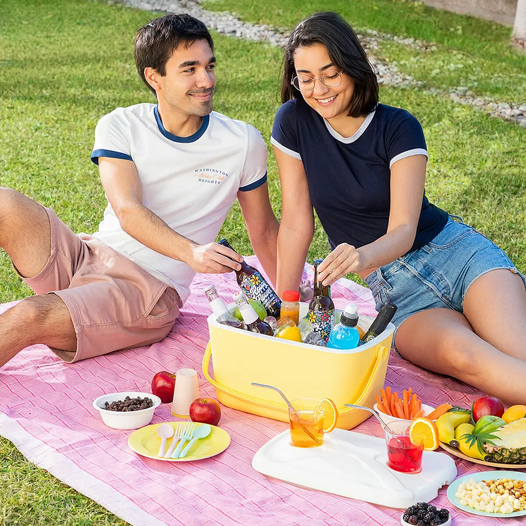 Lilty 15L Portable Refrigerator: Rigid, Thermally Insulated, Bottle Holder on the Lid, and Carrying Handle 6