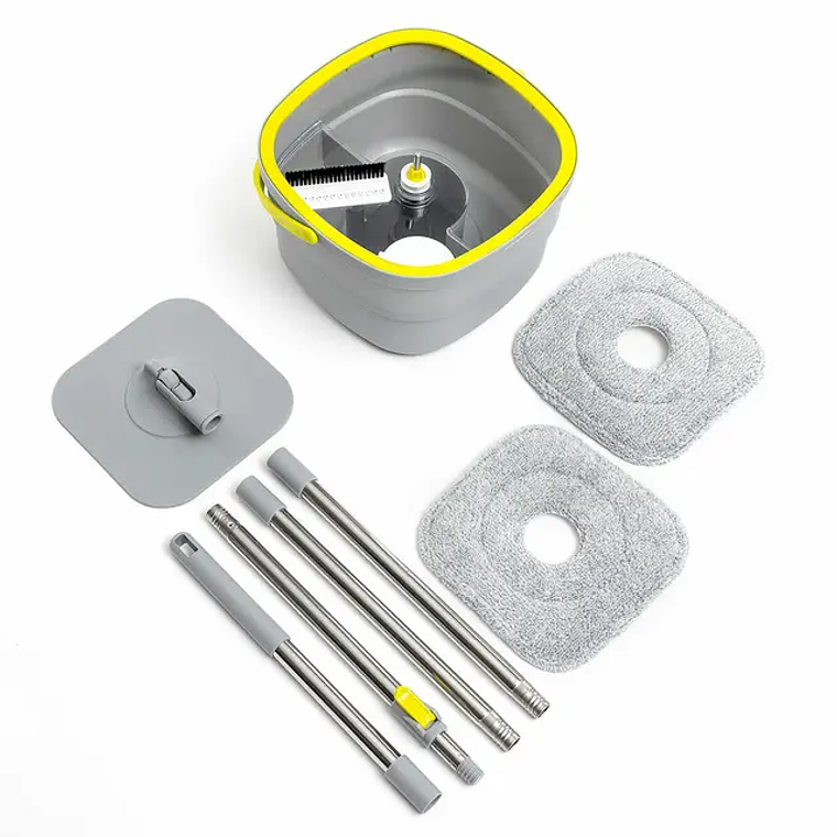 Selimop Rotating Mop with Water Separation Bucket - Automatic Cleaning, 156 cm Adjustable Handle and 2 Microfiber Mops 9