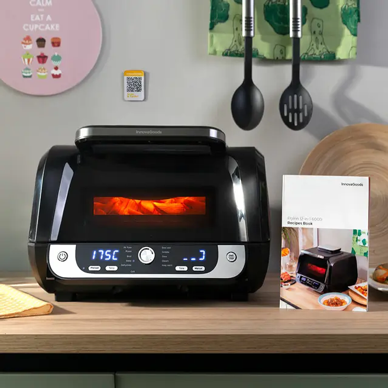 Fritadeira de Ar com Grill InnovaGoods FryInn 12-em-1 (6L, 3400W) - 12 Programas, Circulação de Ar 360° e Livro de Receitas 9