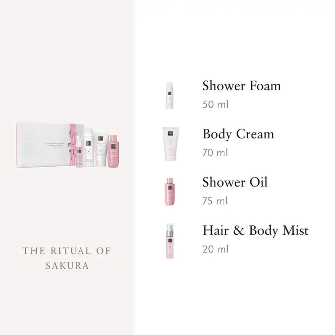 Conjunto Rituals The Ritual of Sakura 4 Peças - Experiência Sensorial com Gel, Óleo, Creme e Bruma Corporal 5