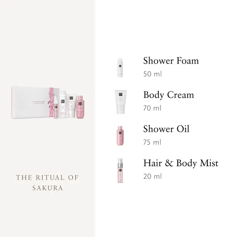 Conjunto Rituals The Ritual of Sakura 4 Peças - Experiência Sensorial com Gel, Óleo, Creme e Bruma Corporal 5